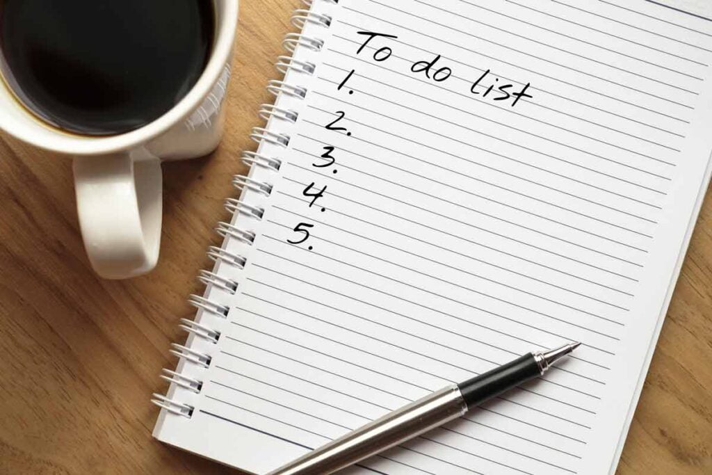 numbered to do list