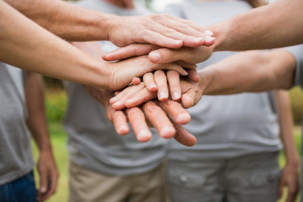 hands being put together