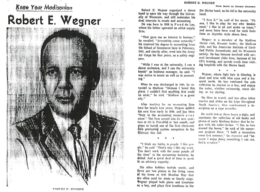 Historic Robert E Wegner News Article
