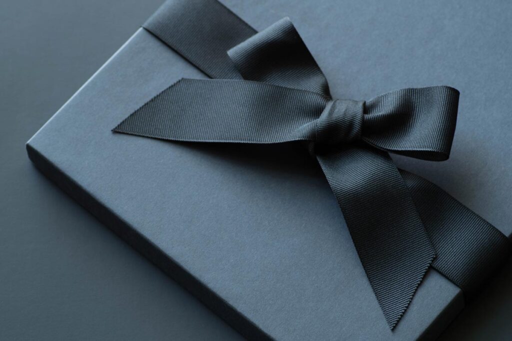 gift box with black bow