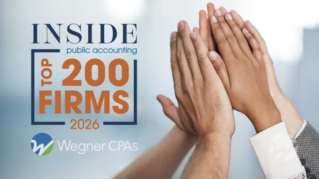 five hands high fiving with offset IPA 2026 Best of the Best Firms logo and Wegner CPAs logo